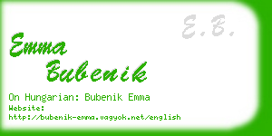 emma bubenik business card